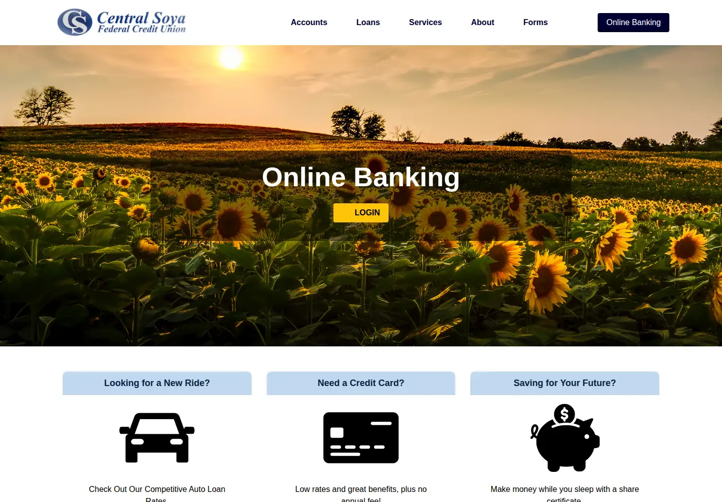 Captured homepage of centralsoyafcu.org in the current scan