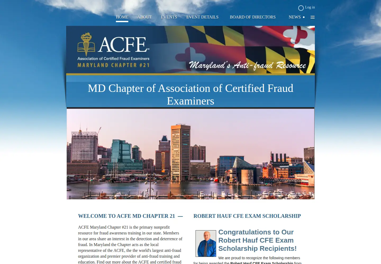 Captured homepage of cfemd.org in the current scan