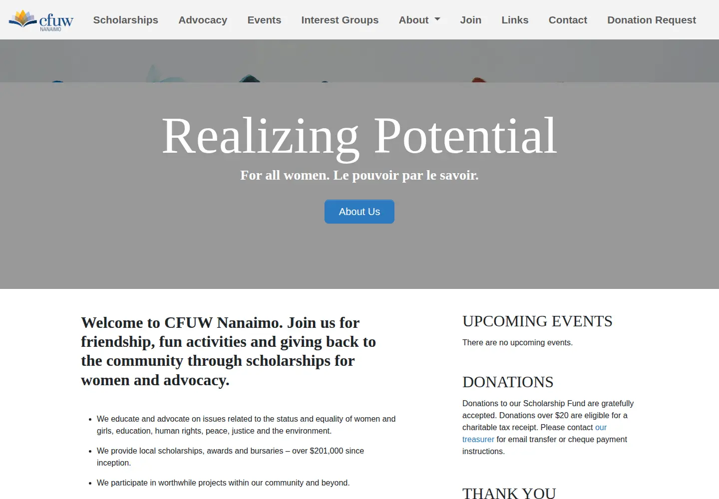 Screenshot of cfuwnanaimo.org
