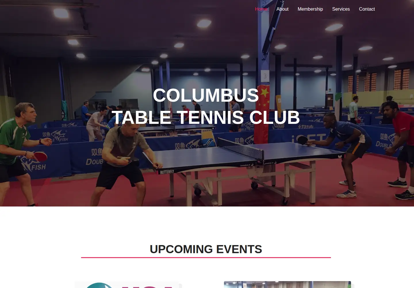 Captured homepage of columbustabletennisclub.org in the current scan