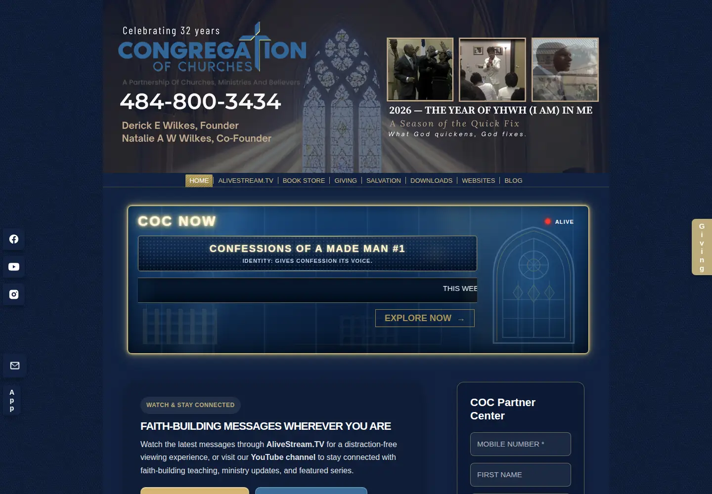 Screenshot of congregationofchurches.org
