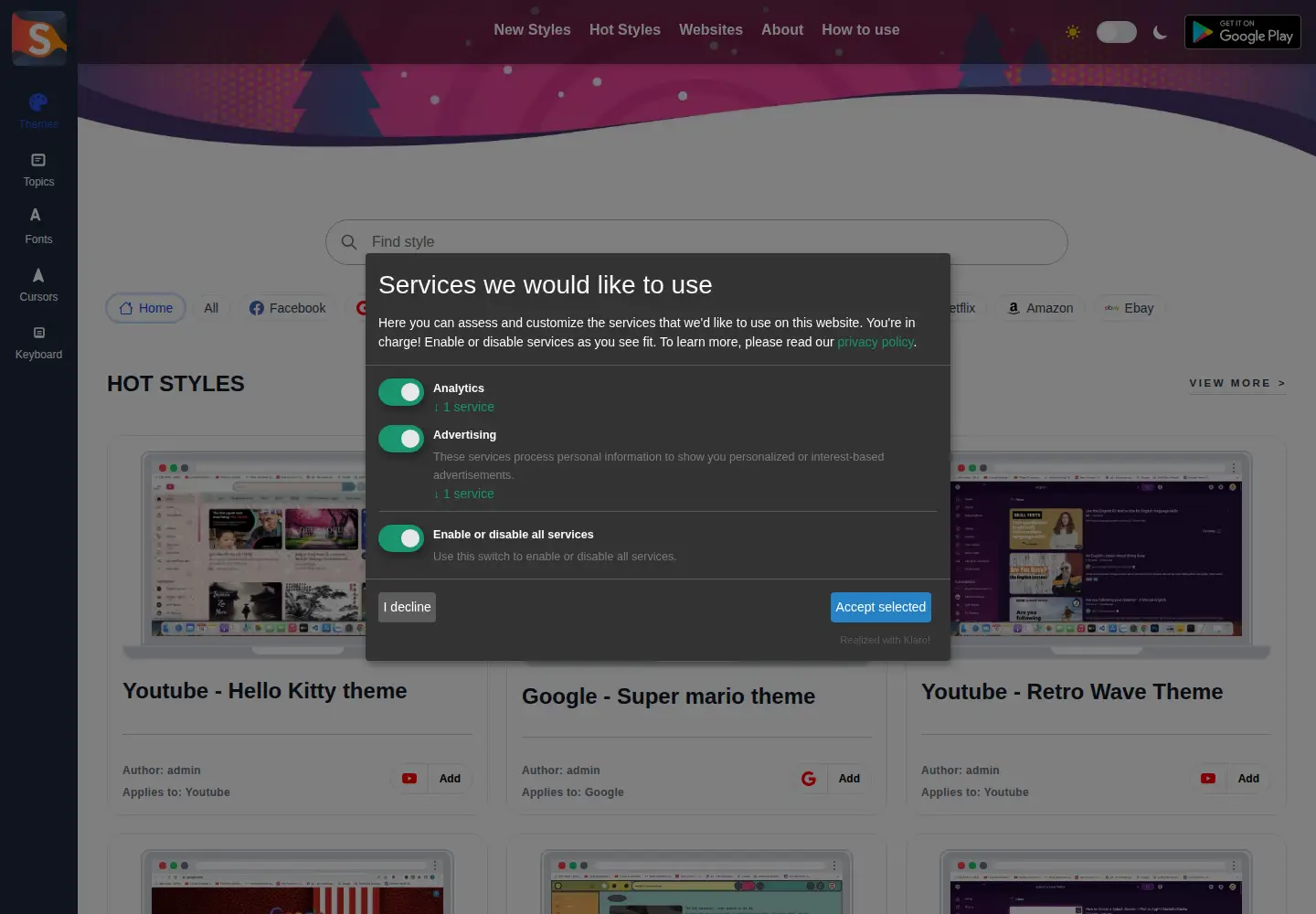 Screenshot of coolstyles.org