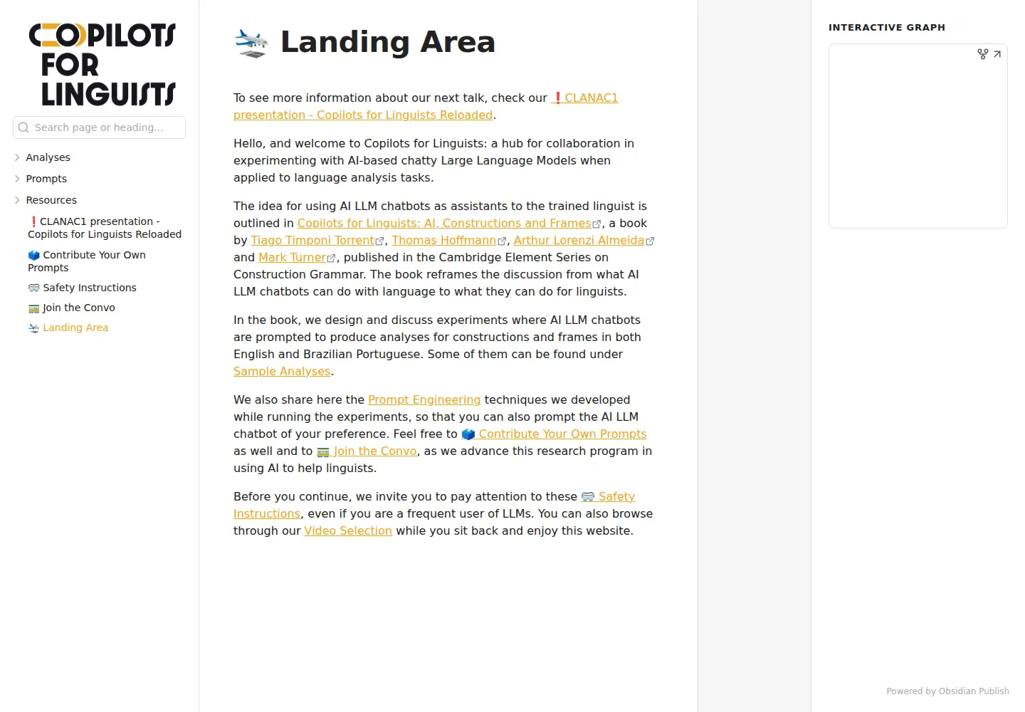 Screenshot of copilotsforlinguists.org