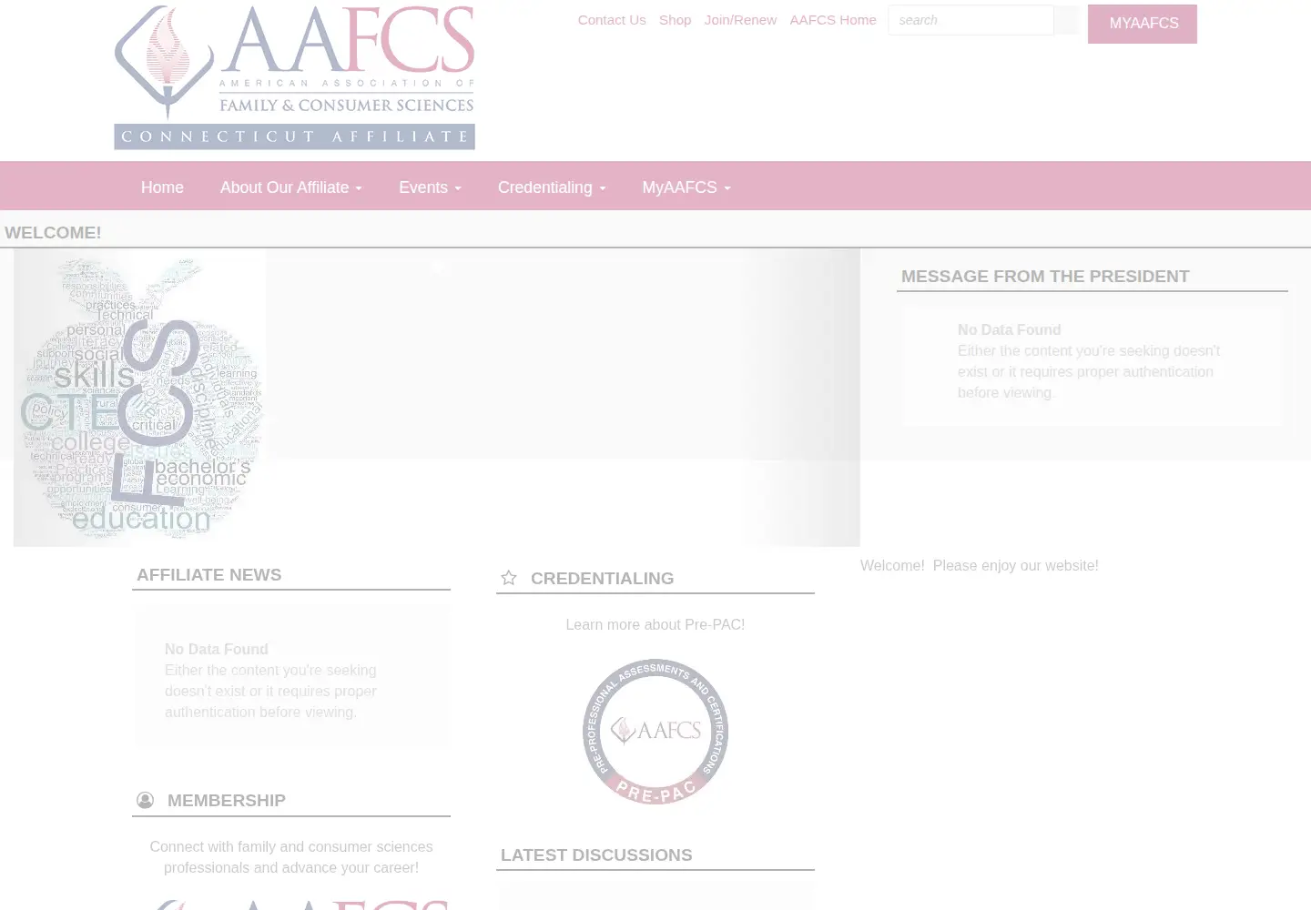 Captured homepage of ctaafcs.org in the current scan
