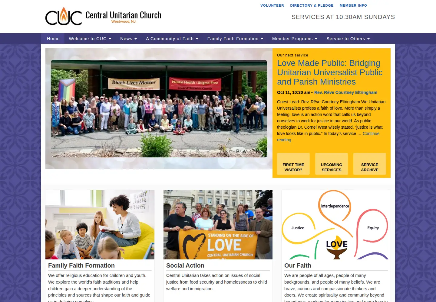 Captured homepage of cucwestwood.org in the current scan