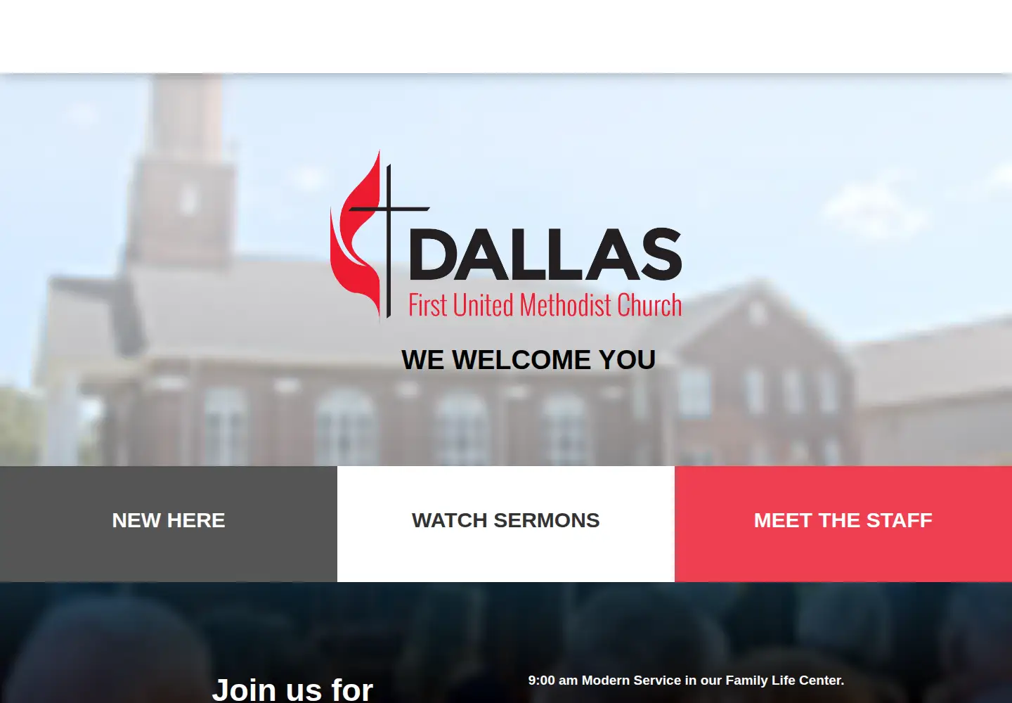 Captured homepage of dallasfirstumc.org in the current scan