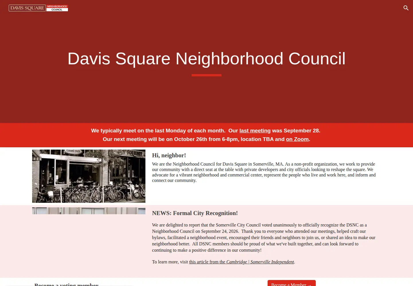 Screenshot of davissquarenc.org