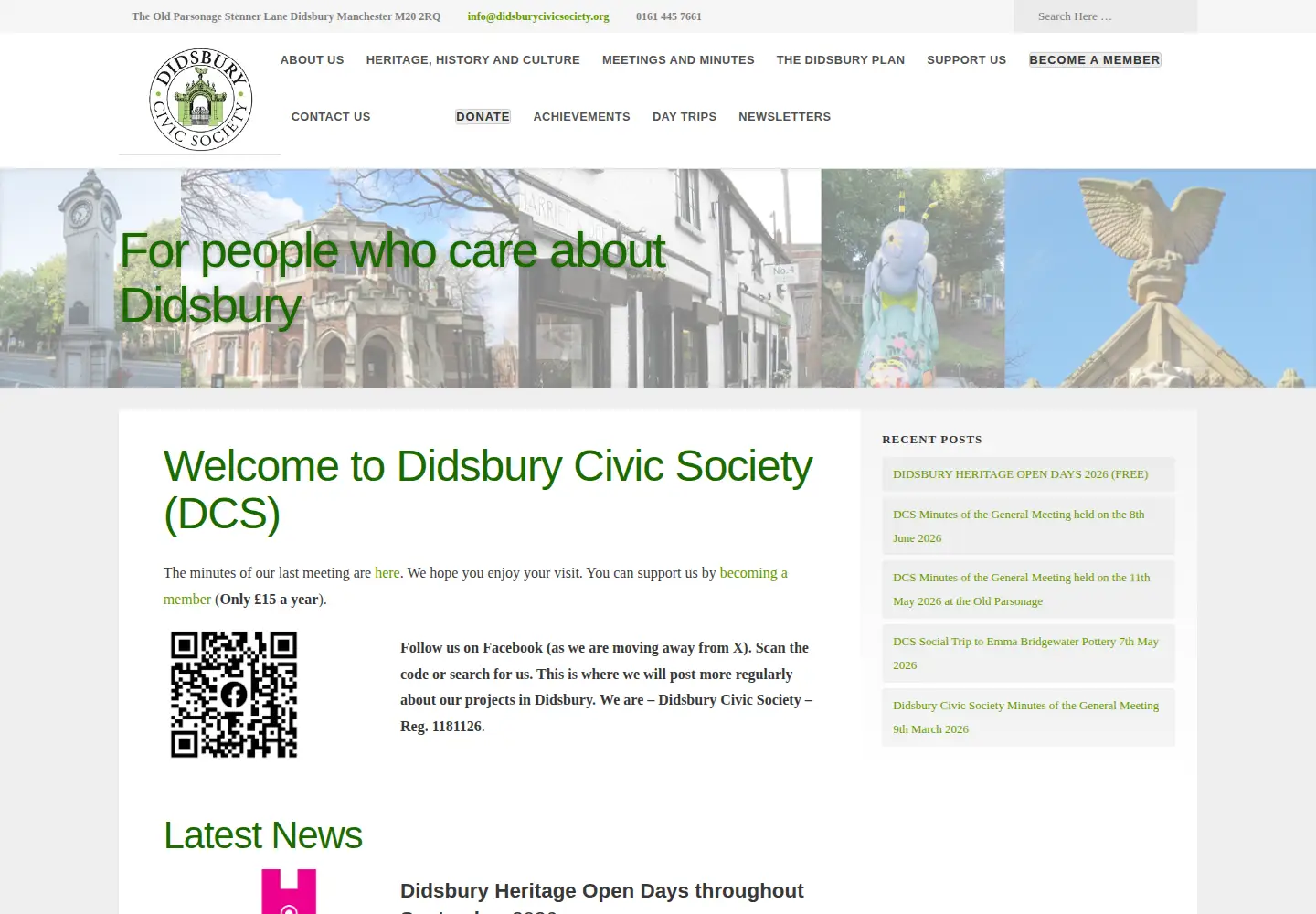 Captured homepage of didsburycivicsociety.org in the current scan