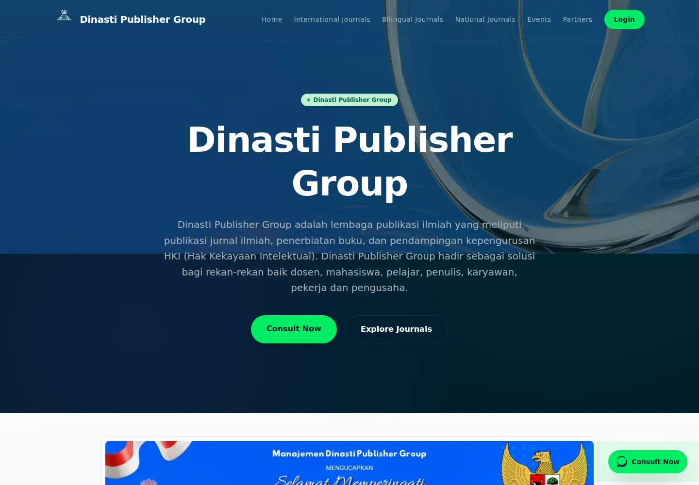 Captured homepage of e-dinasti.org in the current scan
