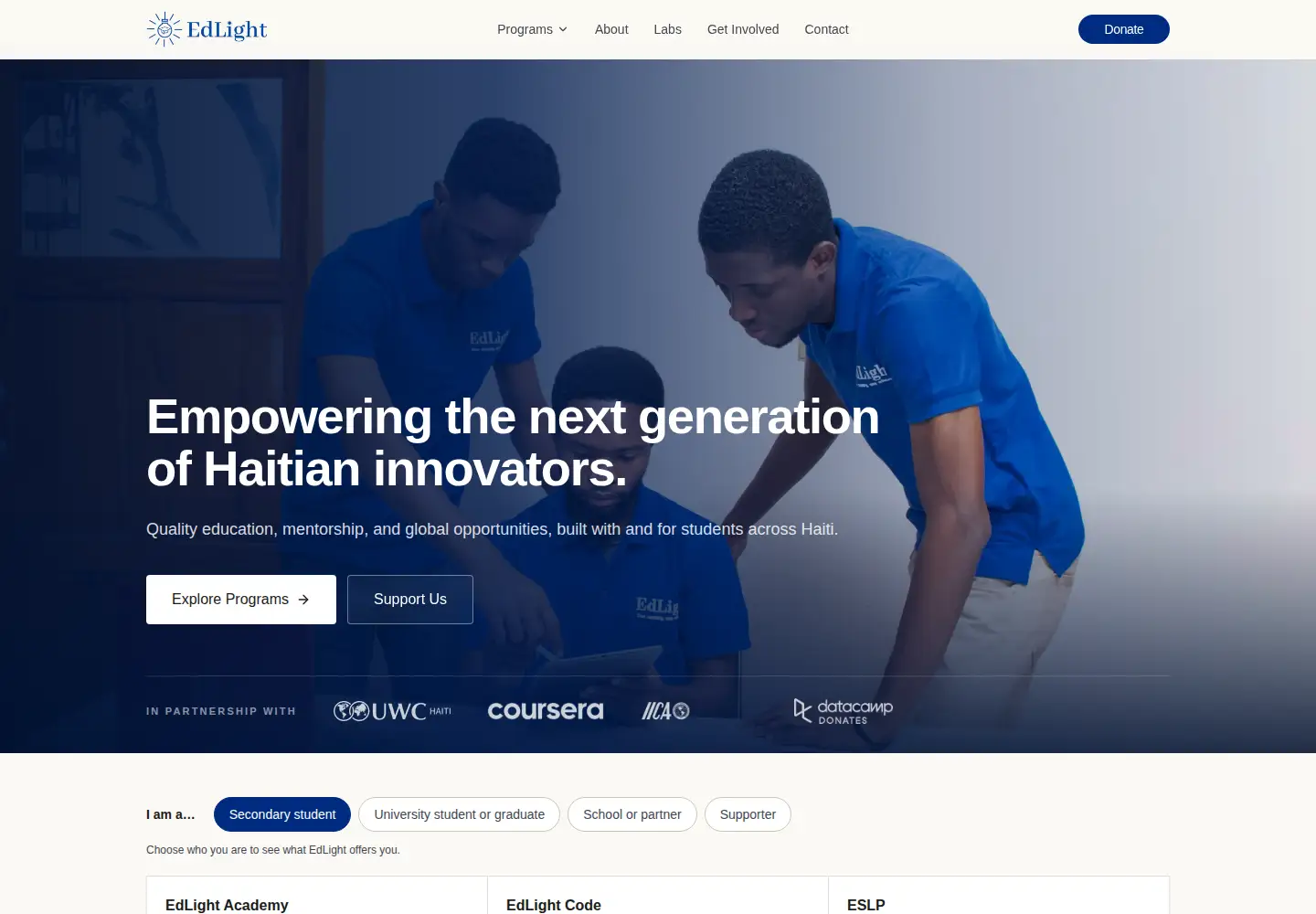 Screenshot of edlight.org