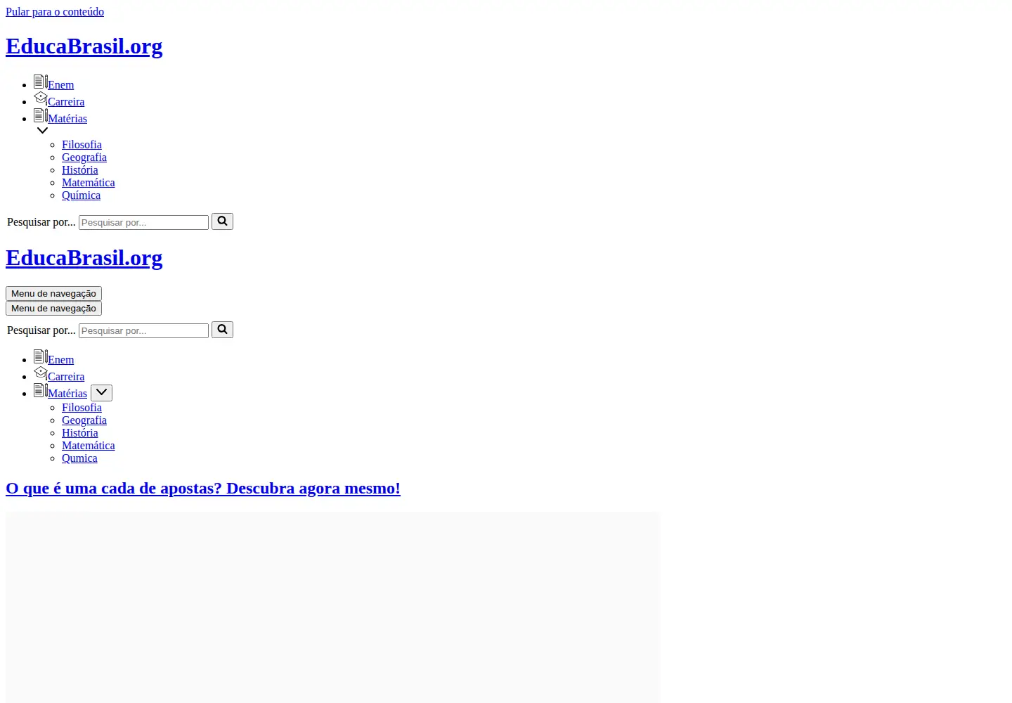Captured homepage of educabrasil.org in the current scan