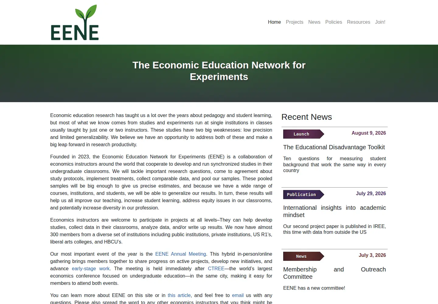 Screenshot of eene.org