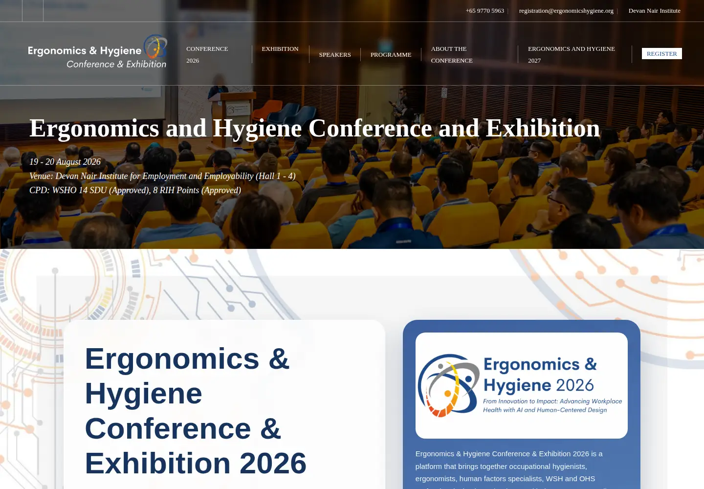 Captured homepage of ergonomicshygiene.org in the current scan