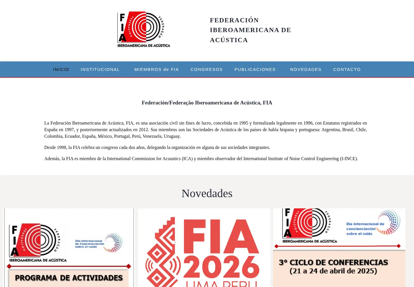 Screenshot of fia-acustica.org