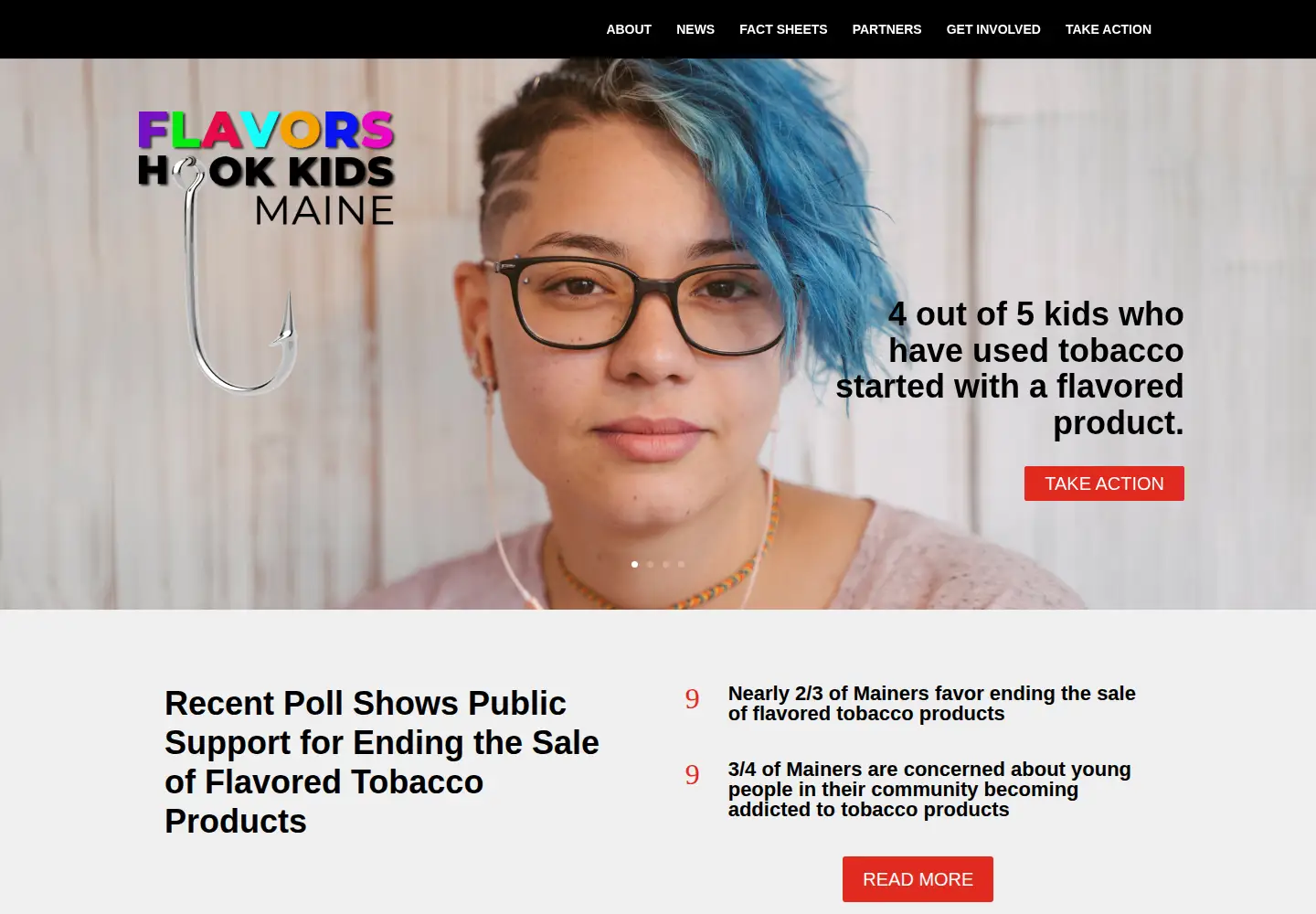 Screenshot of flavorshookkidsmaine.org