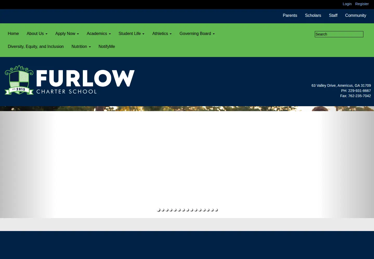 Captured homepage of furlowcharter.org in the current scan