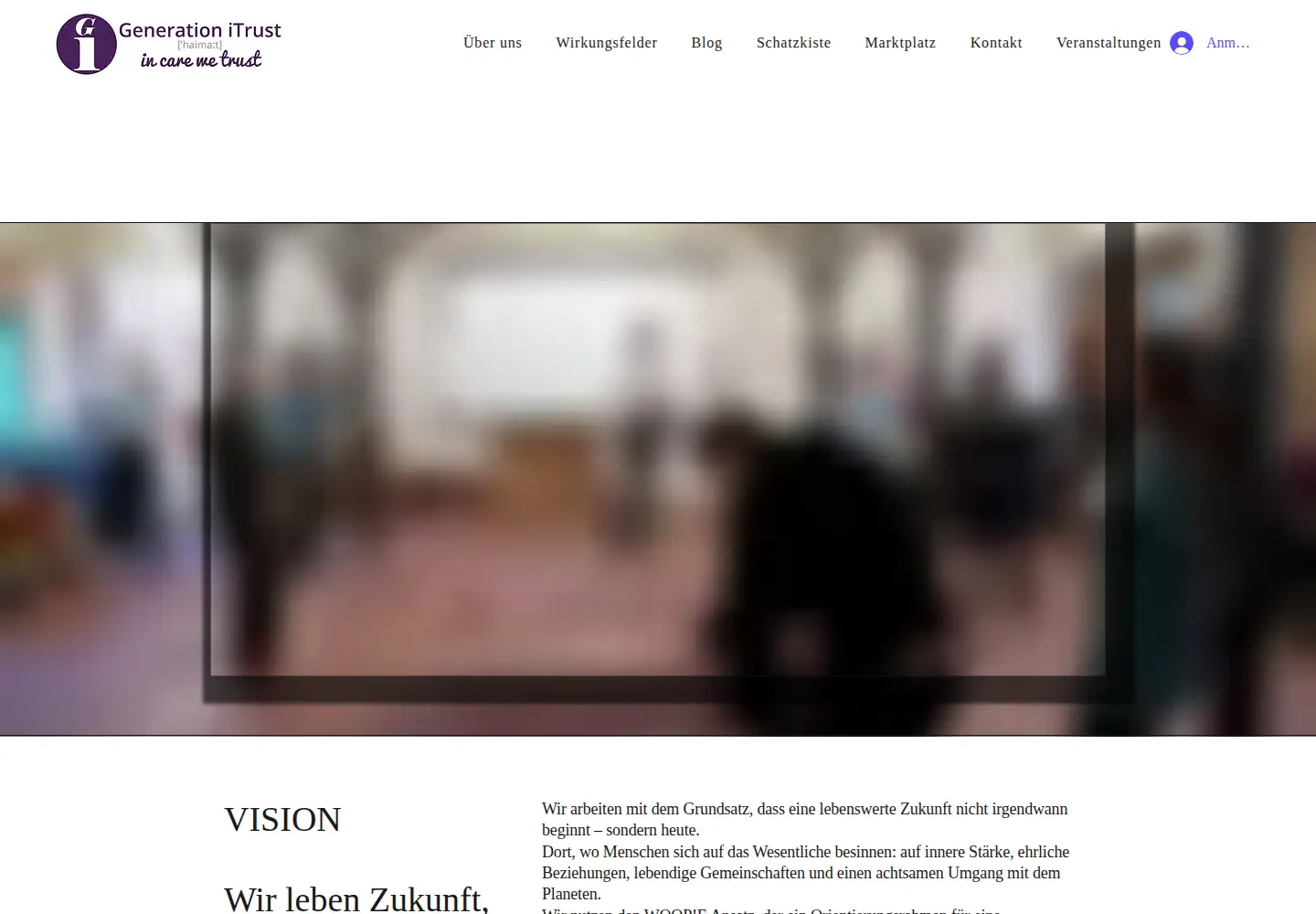 Captured homepage of generation-itrust.org in the current scan