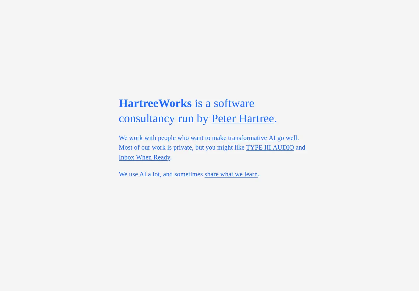 Captured homepage of hartreeworks.org in the current scan