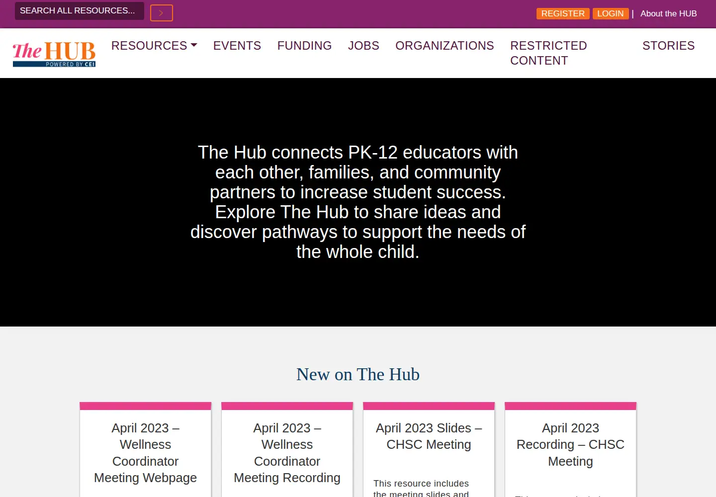Screenshot of healthyschoolshub.org