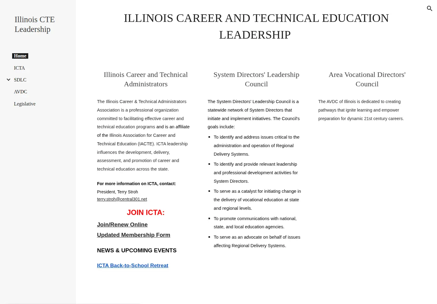 Screenshot of illinoisicta.org