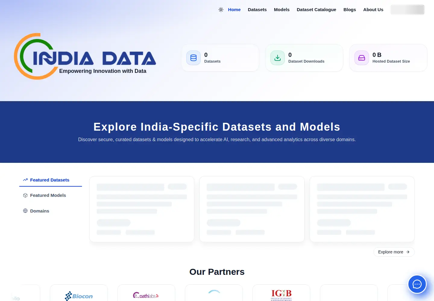Captured homepage of india-data.org in the current scan