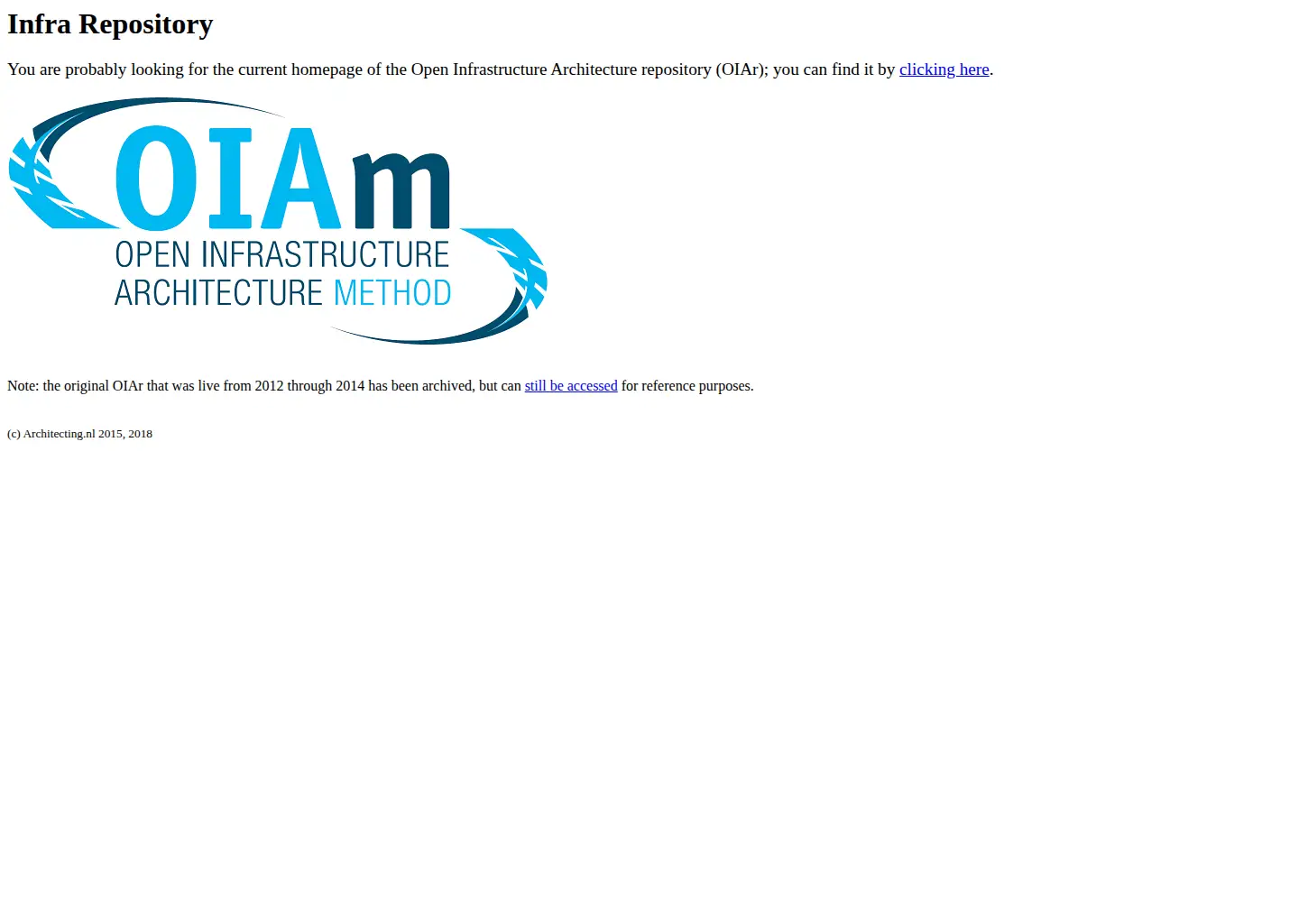 Captured homepage of infra-repository.org in the current scan