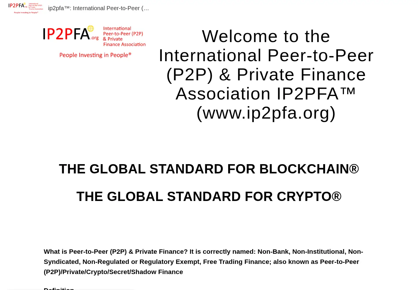 Screenshot of ip2pfa.org