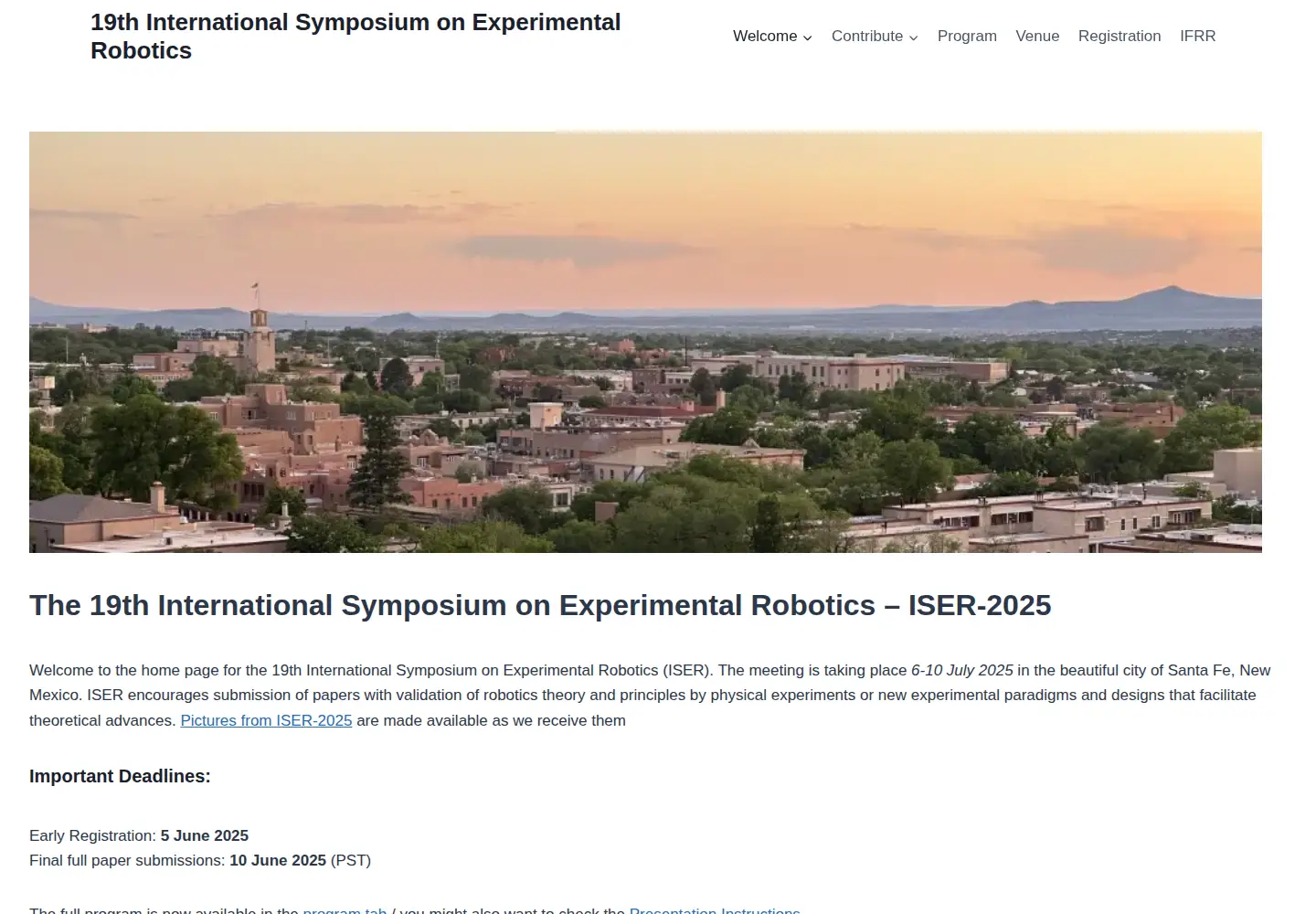 Screenshot of iser2025.org