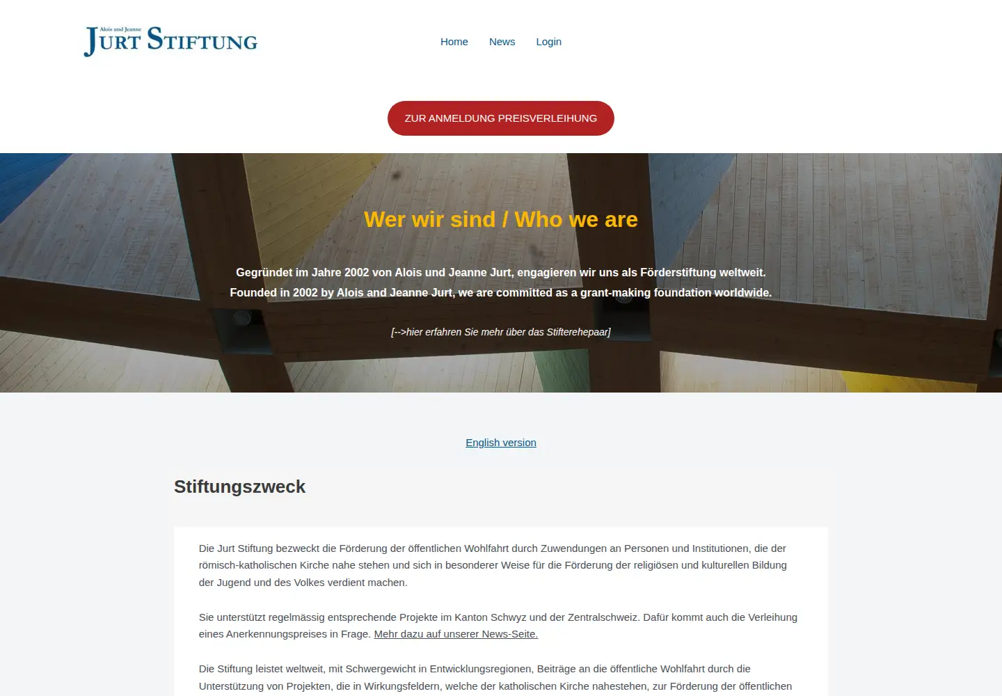 Captured homepage of jurtstiftung.org in the current scan