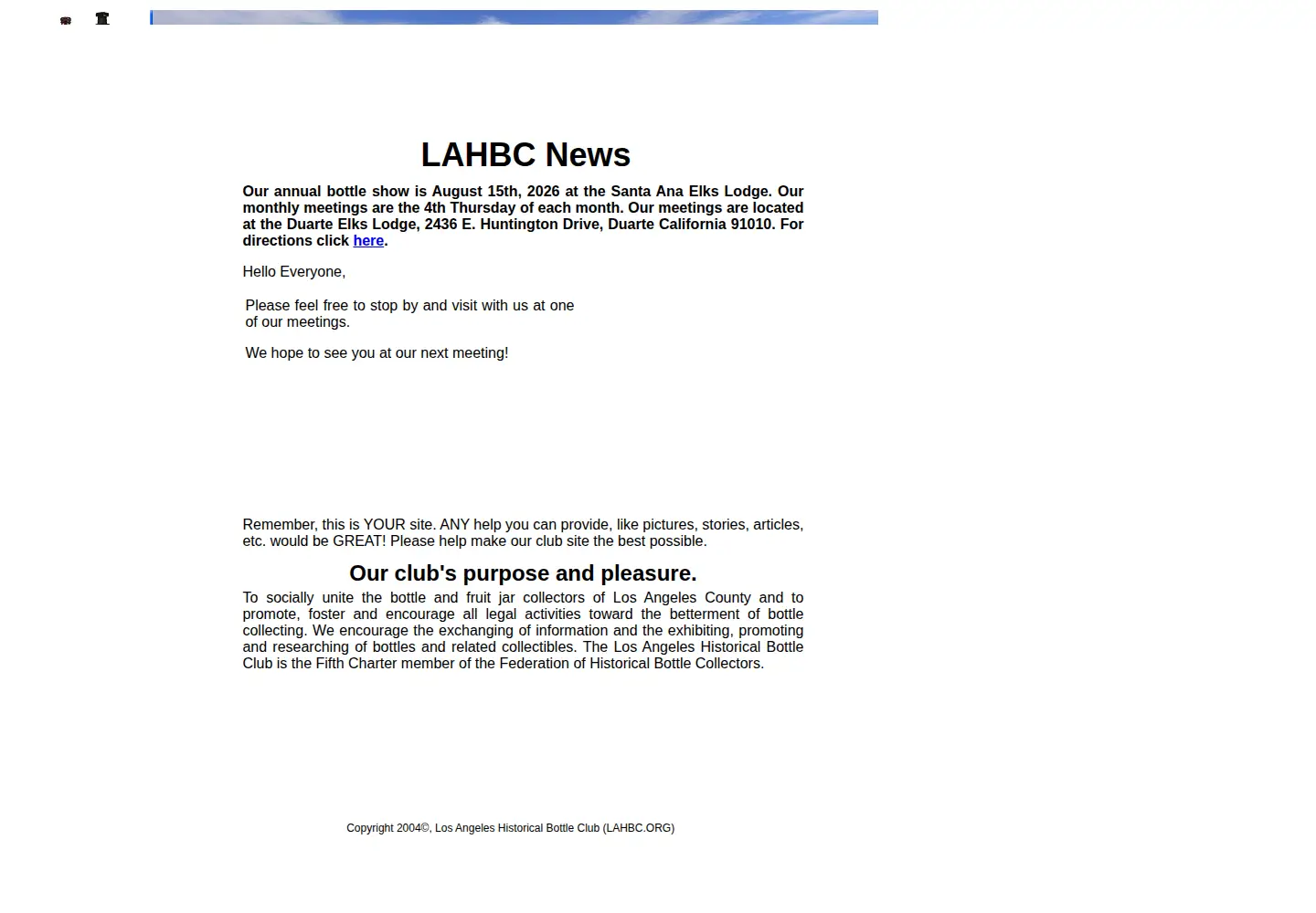 Captured homepage of lahbc.org in the current scan