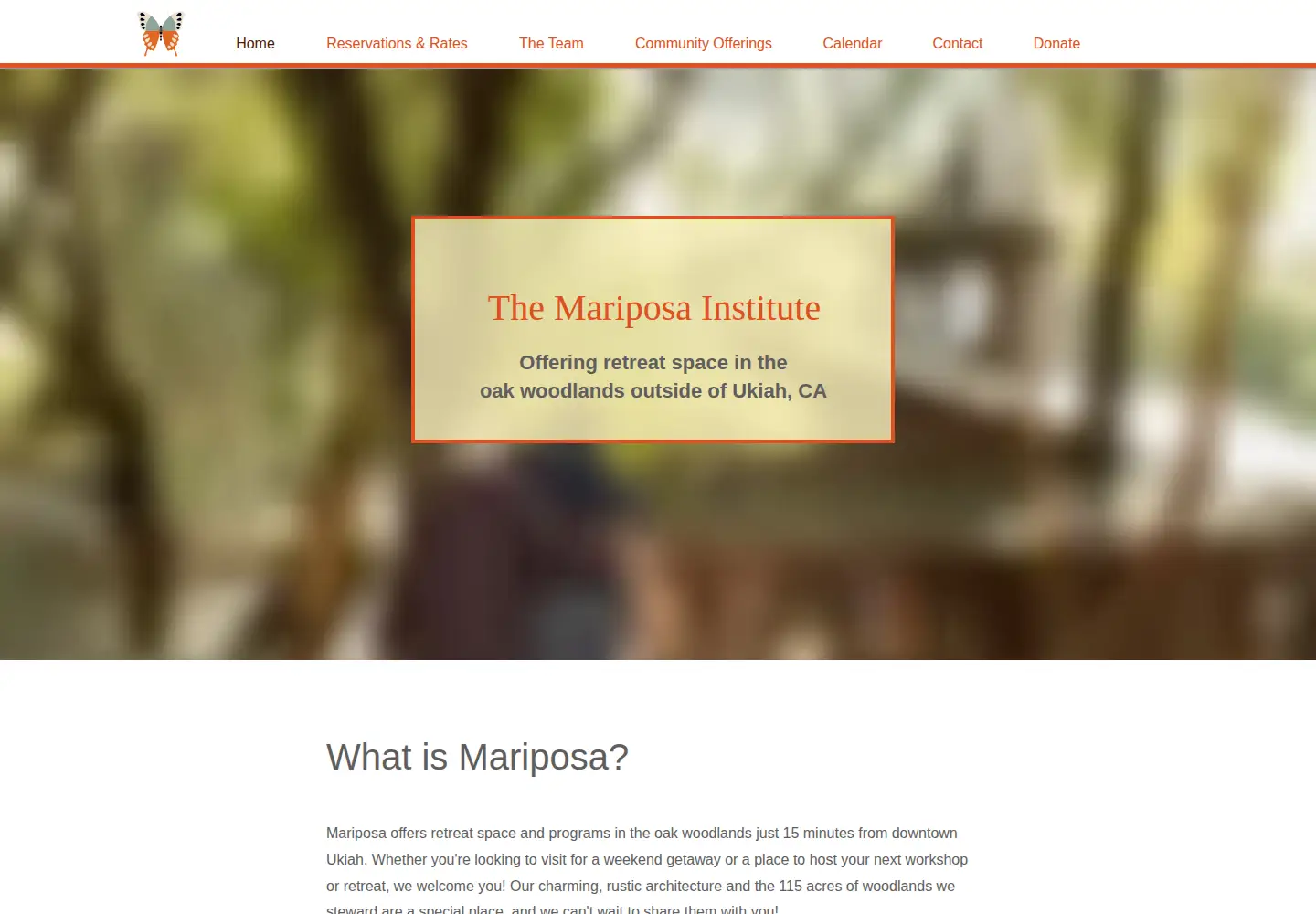 Screenshot of mariposainstitute.org