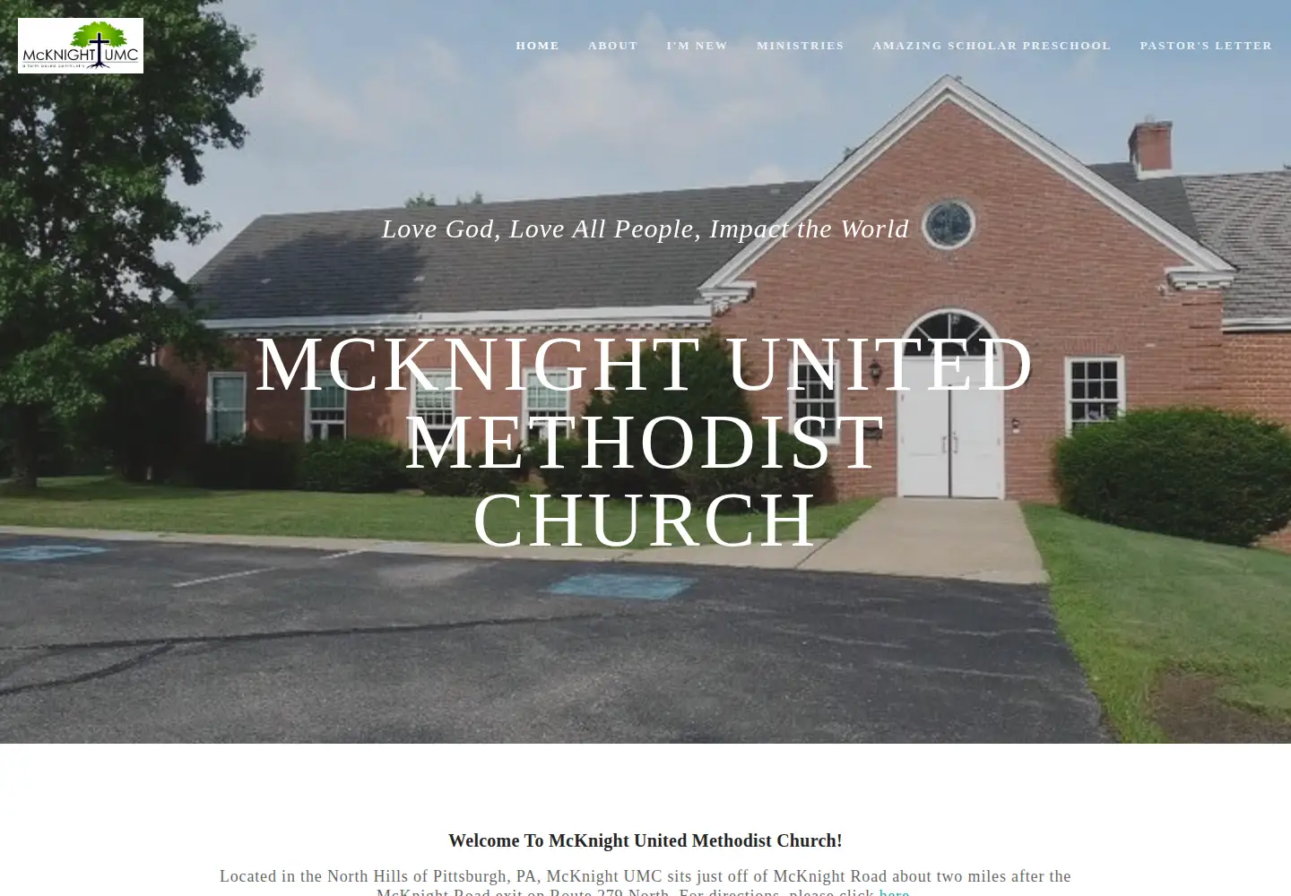 Screenshot of mcknightumc.org