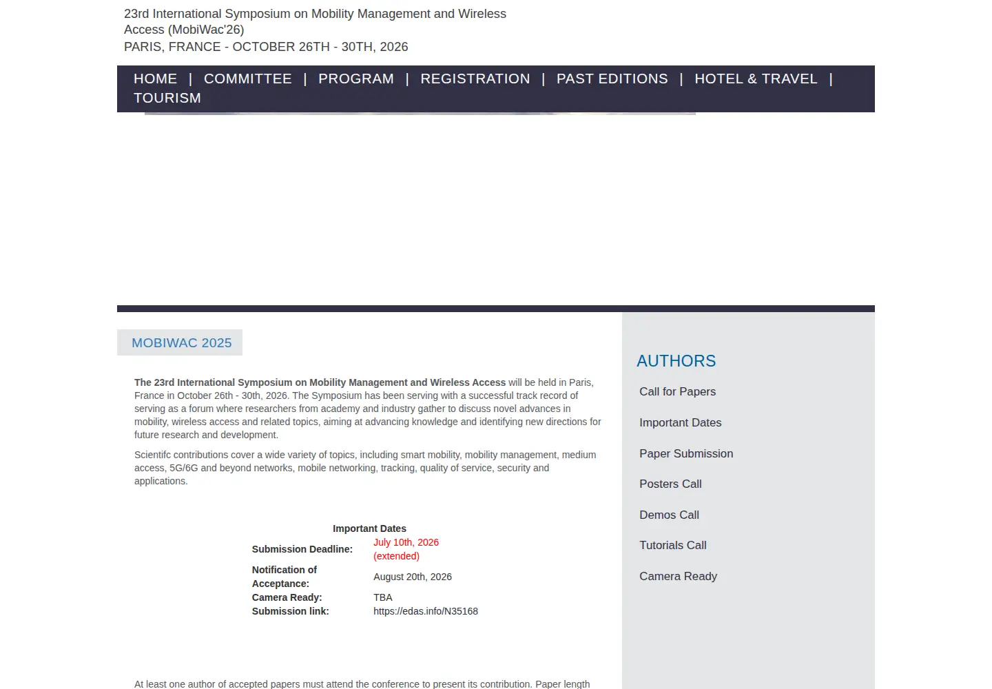 Screenshot of mobiwac-symposium.org