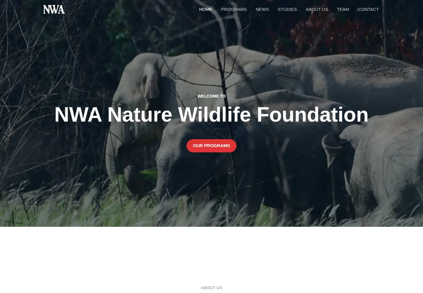 Captured homepage of naturewildlifeassoc.org in the current scan