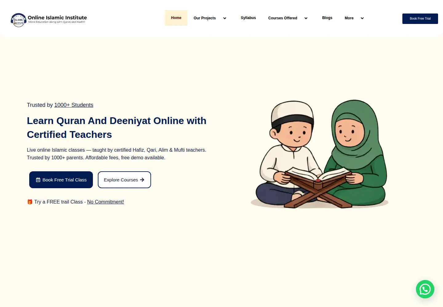 Screenshot of onlineislamicinstitute.org