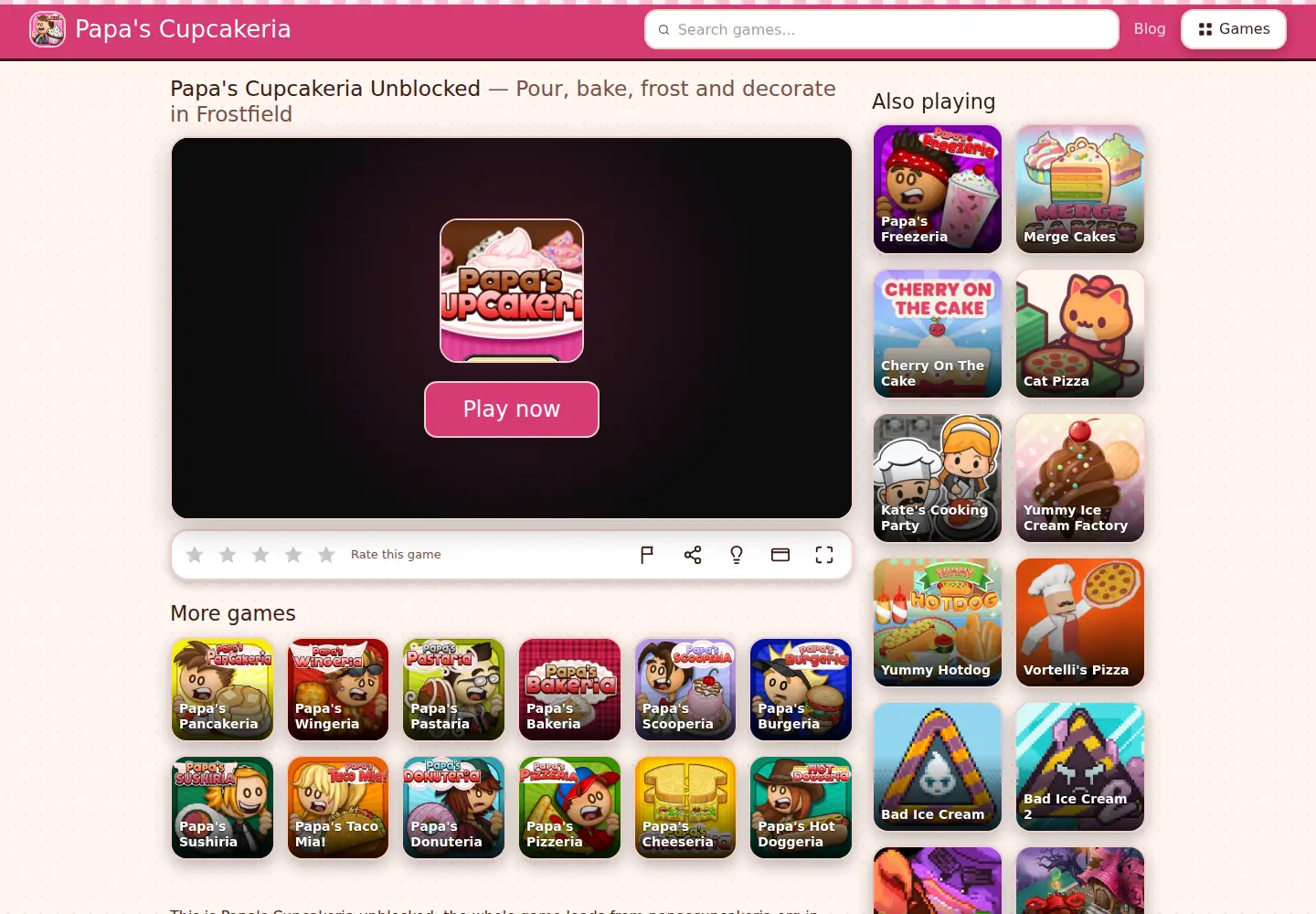 Screenshot of papascupcakeria.org