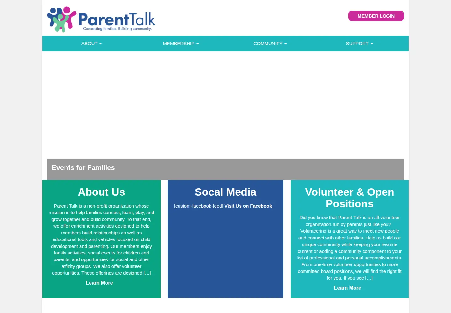 Captured homepage of parenttalk.org in the current scan