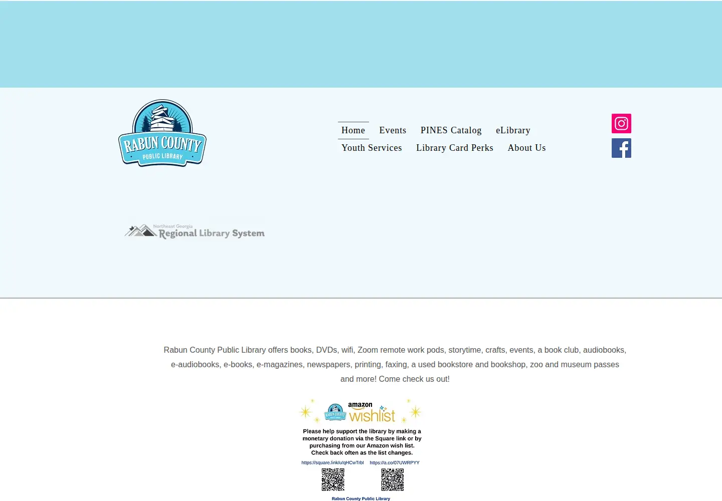 Captured homepage of rabuncountylibrary.org in the current scan