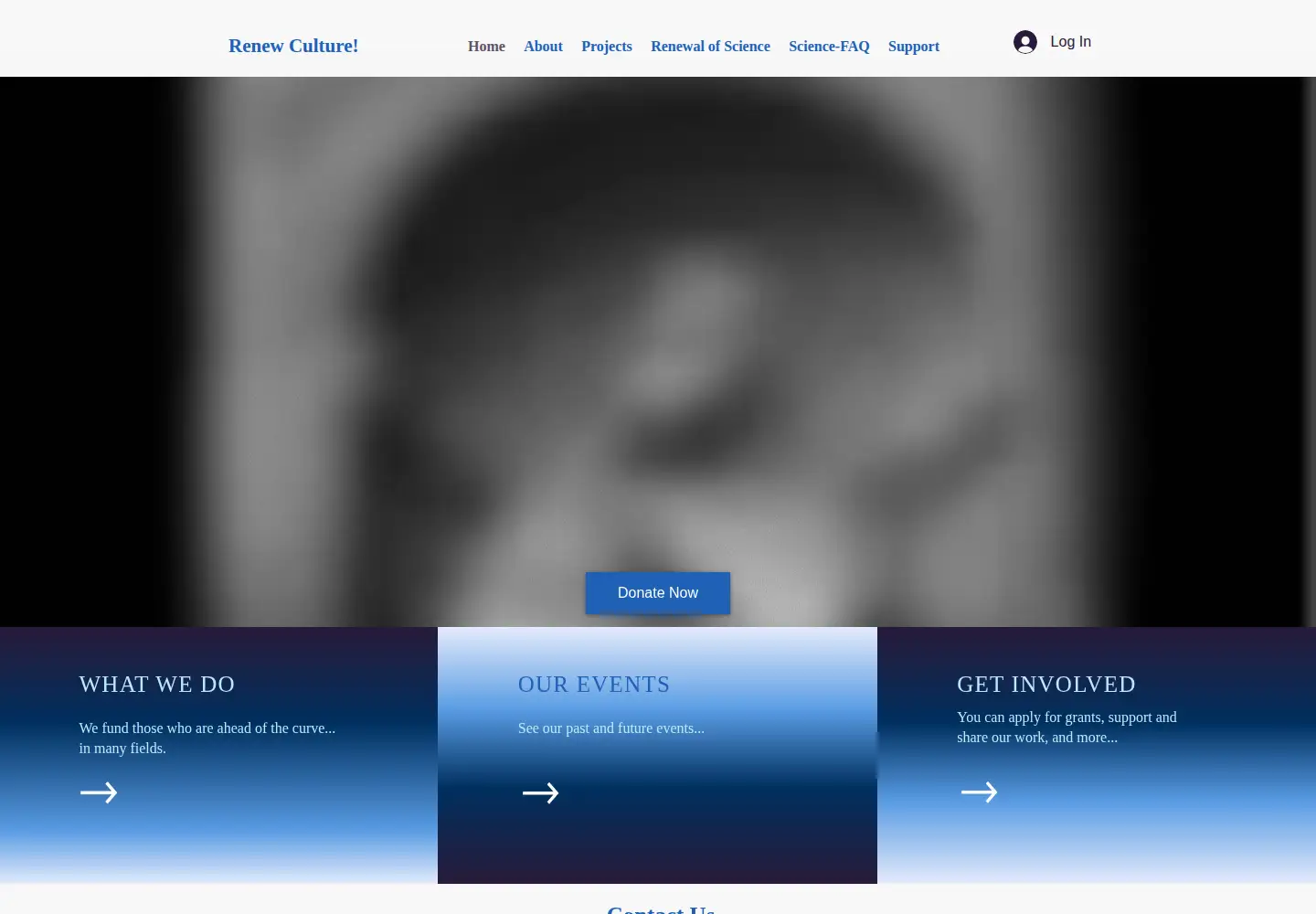 Captured homepage of renewalofculture.org in the current scan