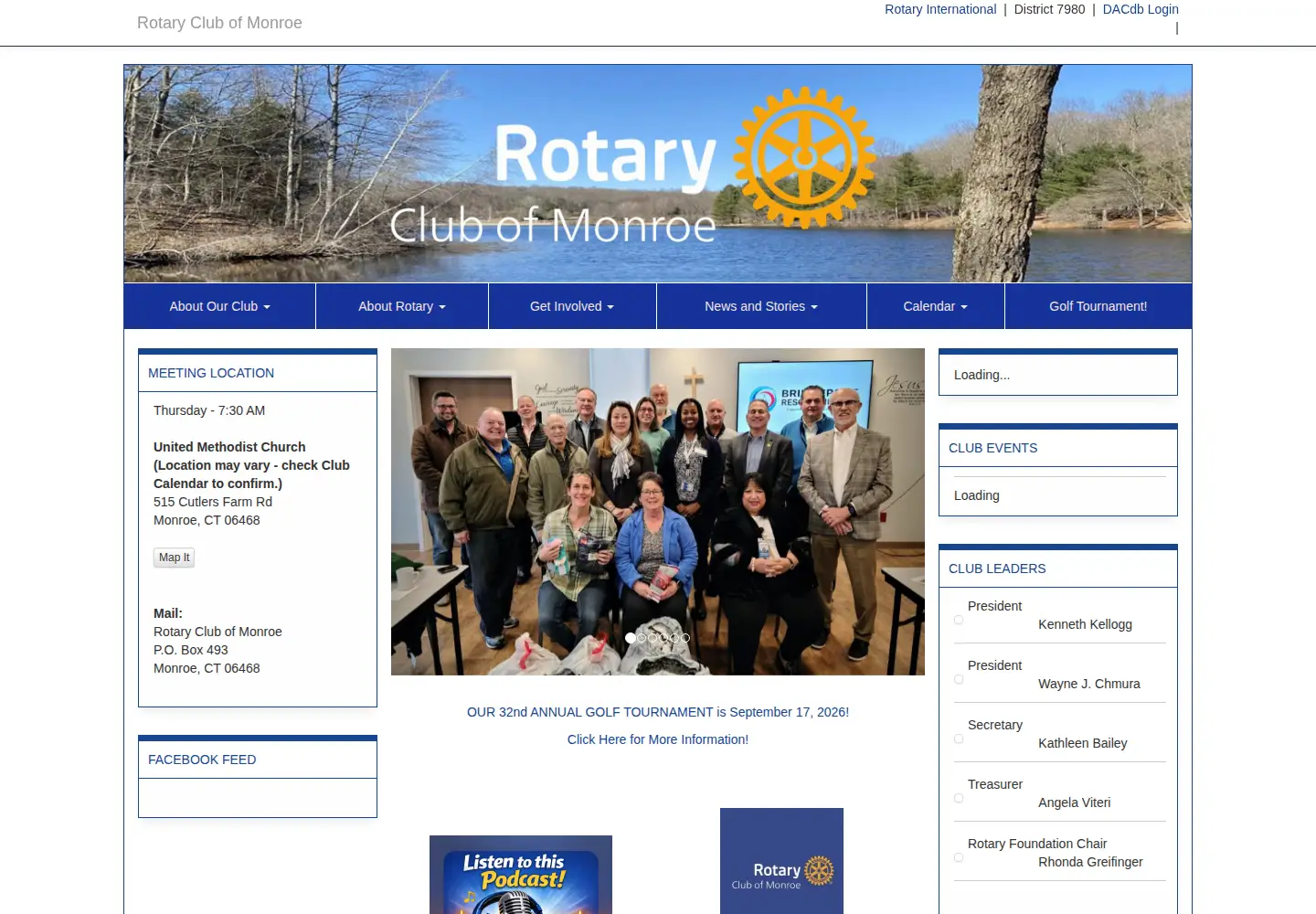 Captured homepage of rotaryclubofmonroe.org in the current scan
