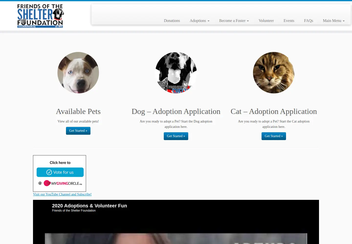 Screenshot of shelterfriends.org