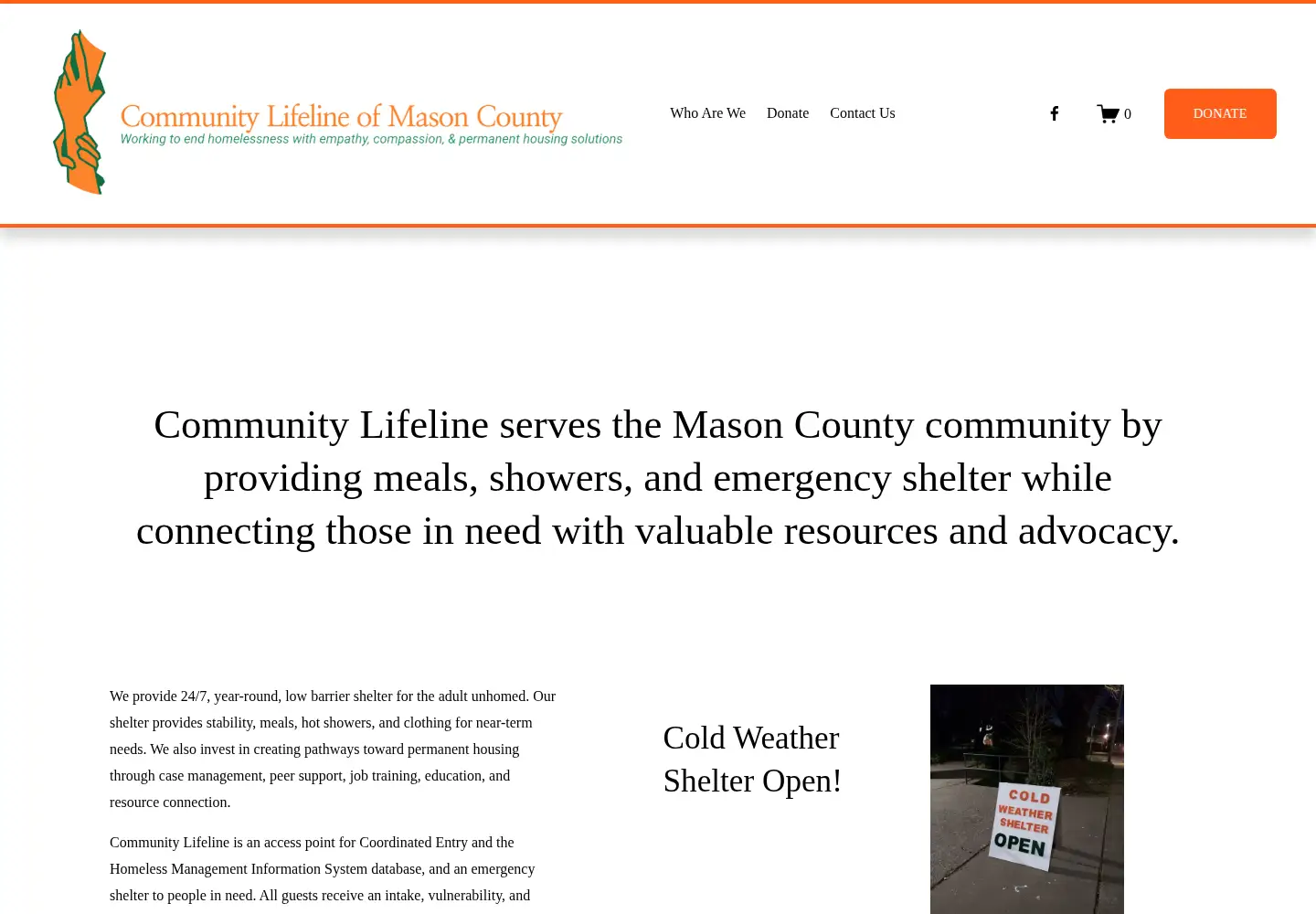 Captured homepage of sheltonlifeline.org in the current scan