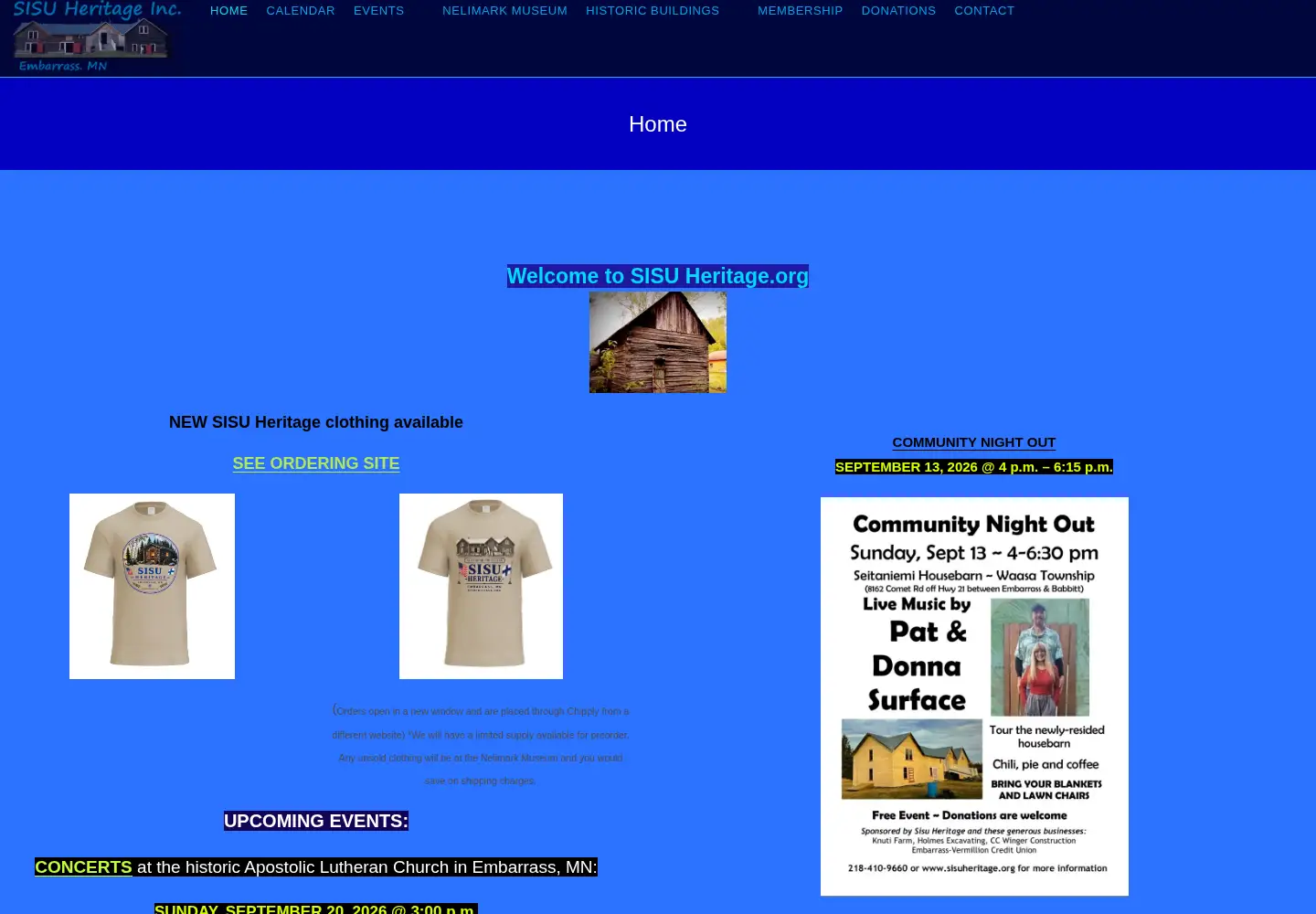 Screenshot of sisuheritage.org