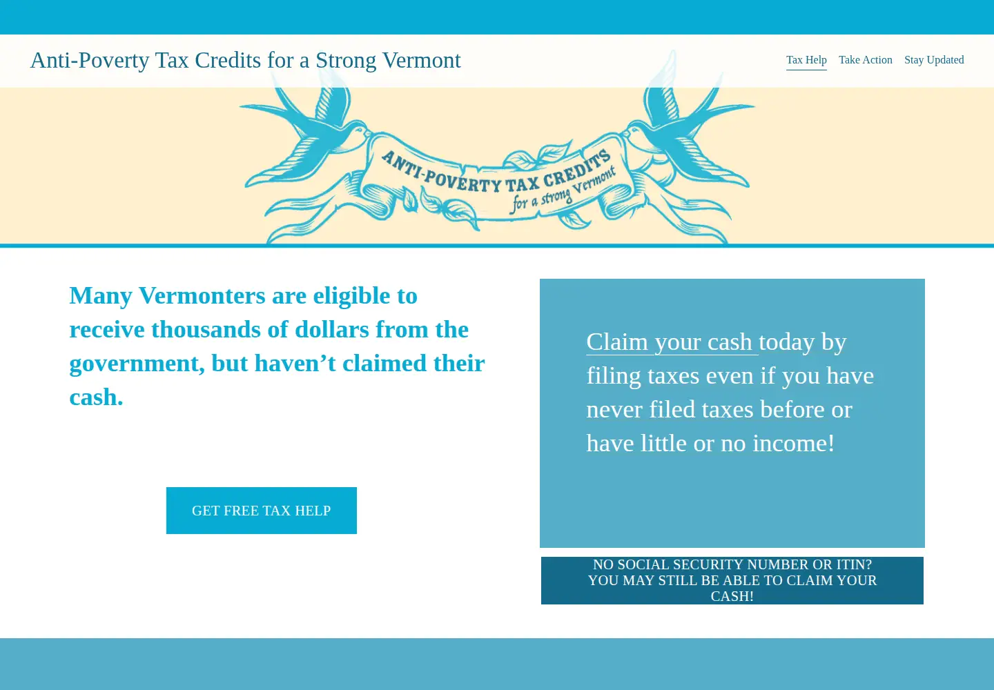 Screenshot of taxcreditsvt.org