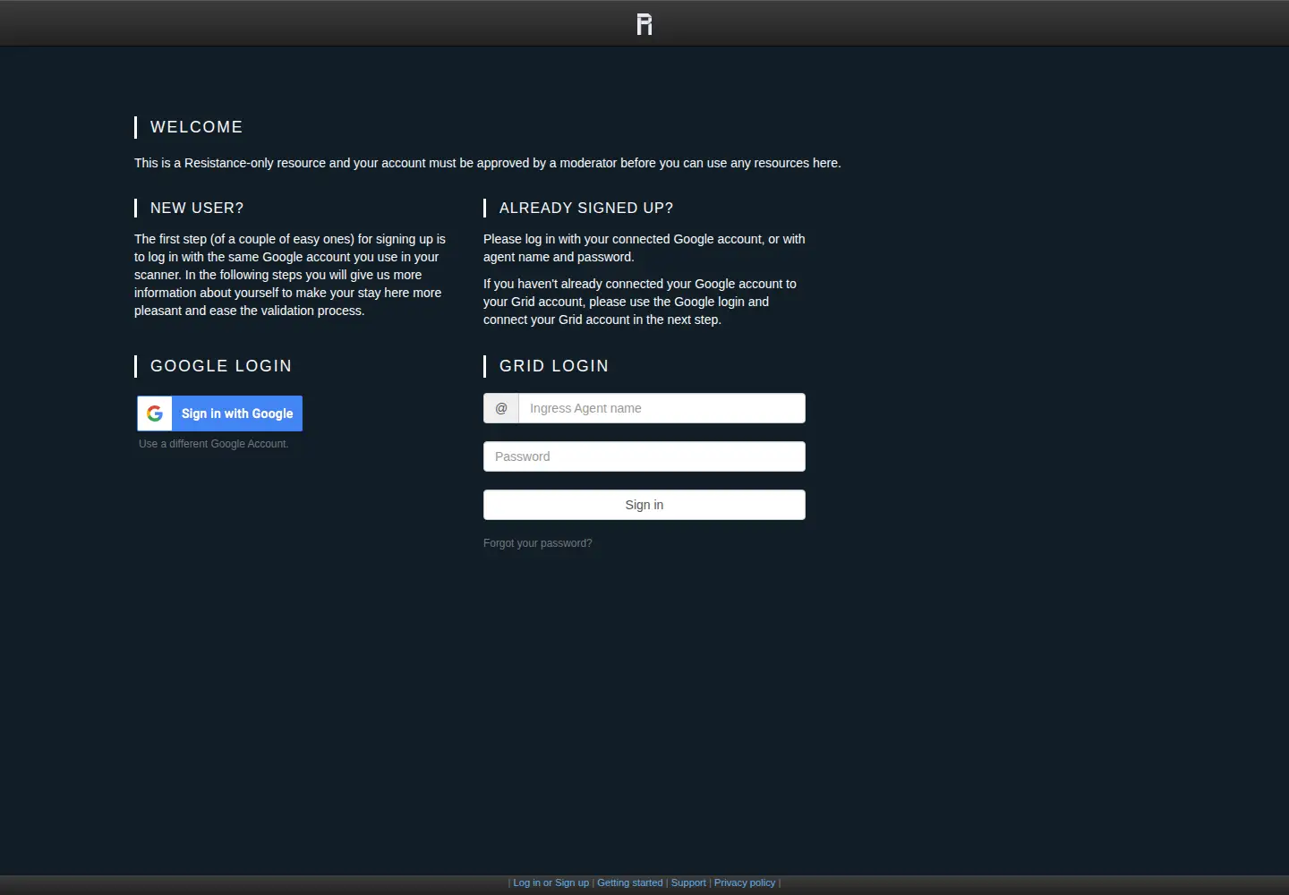Captured homepage of the-grid.org in the current scan