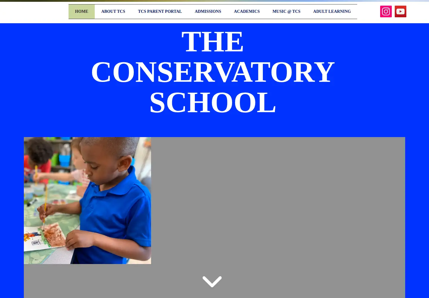 Captured homepage of theconservatoryschool.org in the current scan