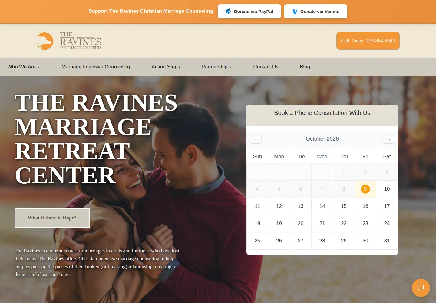Screenshot of theravines.org