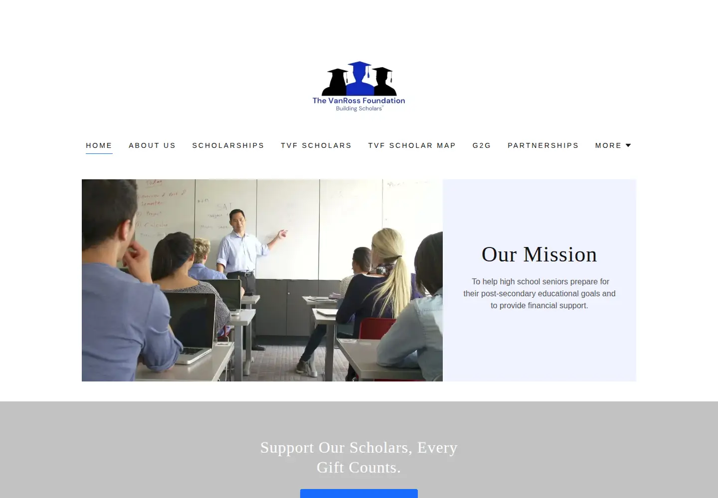 Screenshot of thevanrossfoundation.org