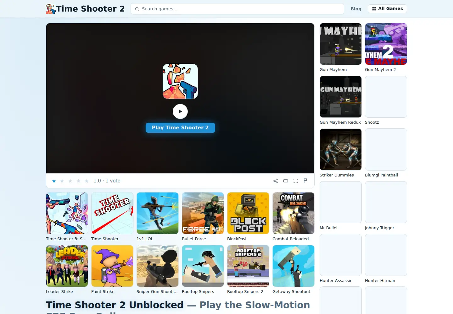 Screenshot of timeshooter2.org