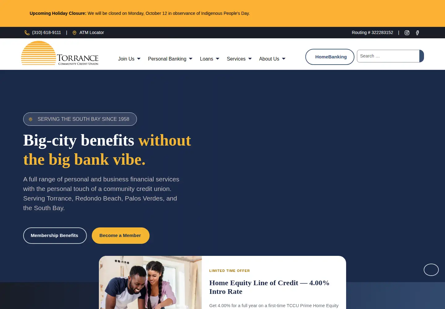 Screenshot of torranceccu.org